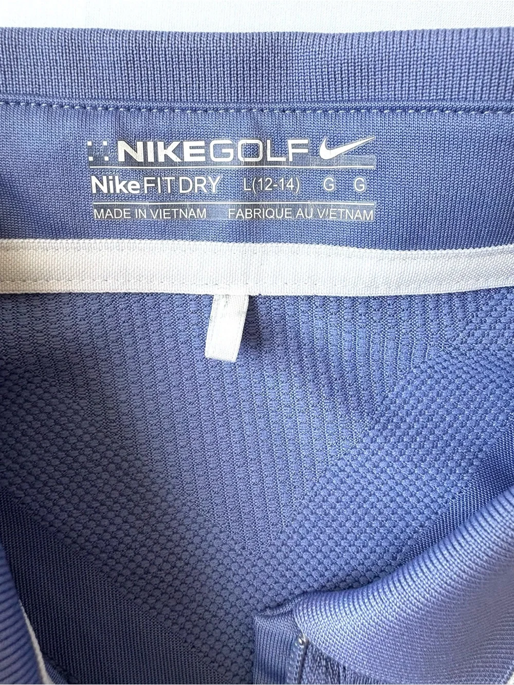 Nike Women’s Sleeveless Golf Polo Top - Slate Blue with White Trim